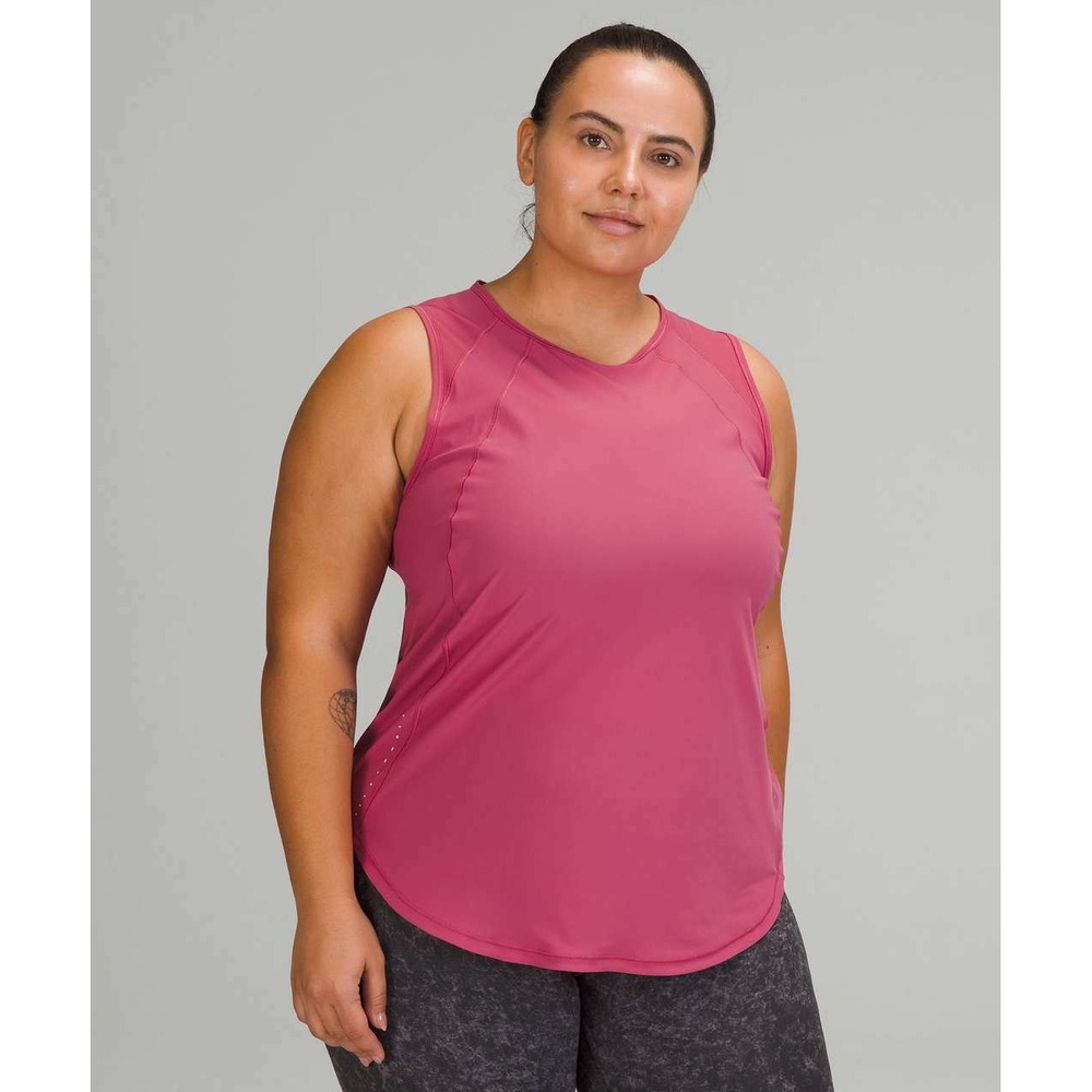 Lululemon Sculpt Tank Top Pink Lychee Mesh Back Cutout Athletic Size 12 Large